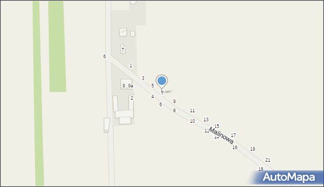 Psucin, Malinowa, 7, mapa Psucin