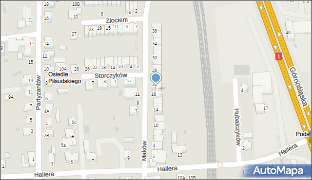 Pszczyna, Maków, 20, mapa Pszczyny