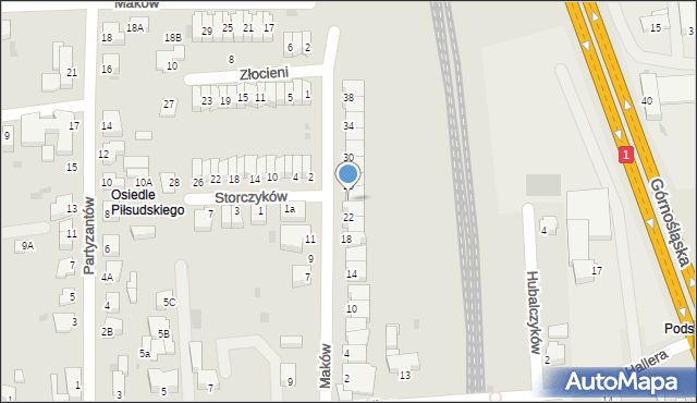 Pszczyna, Maków, 24, mapa Pszczyny