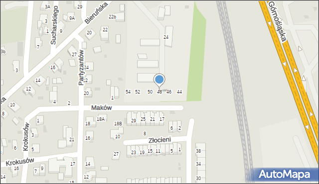 Pszczyna, Maków, 48, mapa Pszczyny