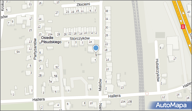 Pszczyna, Maków, 9, mapa Pszczyny