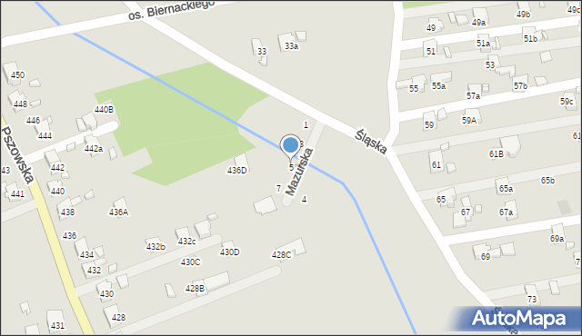 Pszów, Mazurska, 5, mapa Pszów