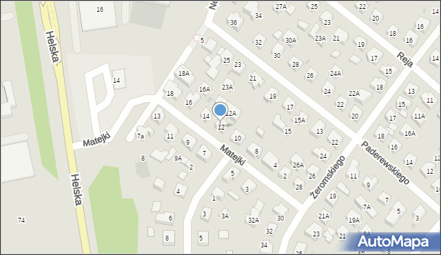 Puck, Matejki Jana, 12, mapa Puck