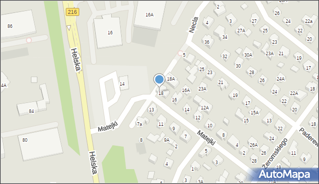 Puck, Matejki Jana, 18B, mapa Puck