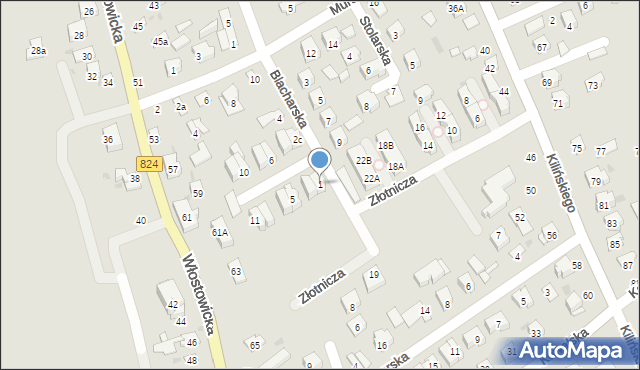 Puławy, Malarska, 1, mapa Puław