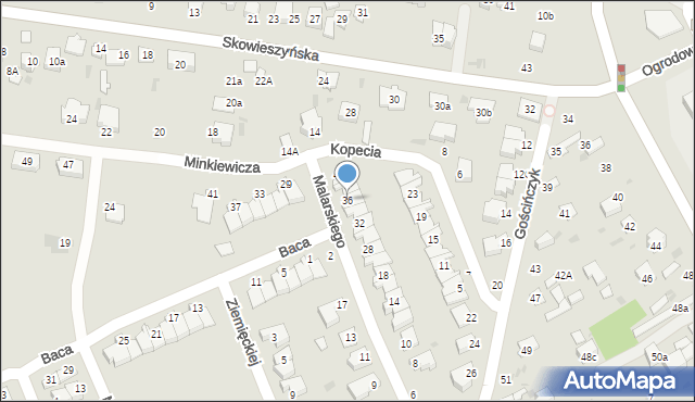 Puławy, Malarskiego Henryka, 36, mapa Puław