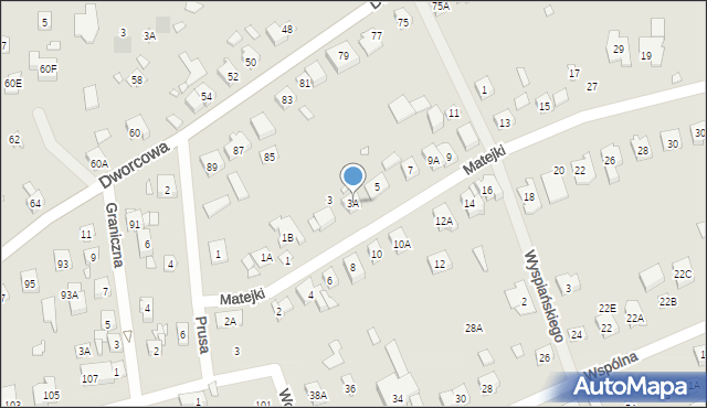 Puszczykowo, Matejki Jana, 3A, mapa Puszczykowo