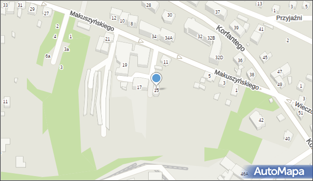 Radlin, Makuszyńskiego Kornela, 15, mapa Radlin