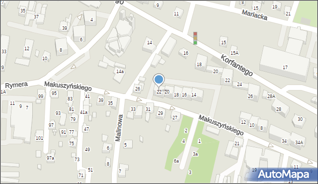 Radlin, Makuszyńskiego Kornela, 22, mapa Radlin