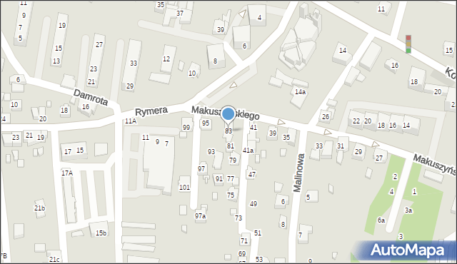 Radlin, Makuszyńskiego Kornela, 83, mapa Radlin
