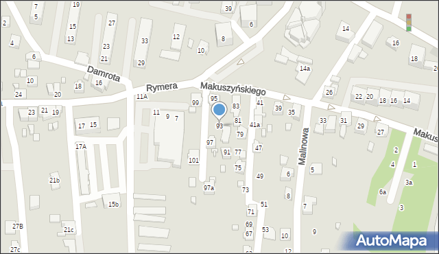 Radlin, Makuszyńskiego Kornela, 93, mapa Radlin