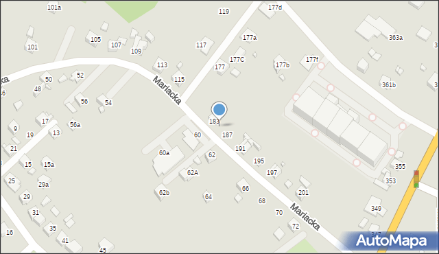 Radlin, Mariacka, 185, mapa Radlin