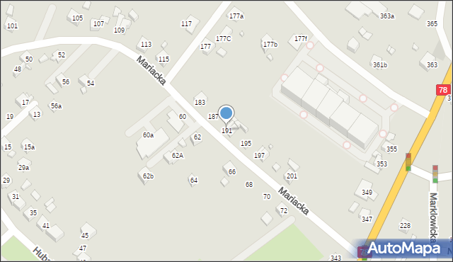 Radlin, Mariacka, 191, mapa Radlin