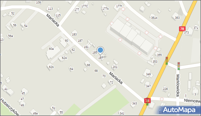Radlin, Mariacka, 197, mapa Radlin