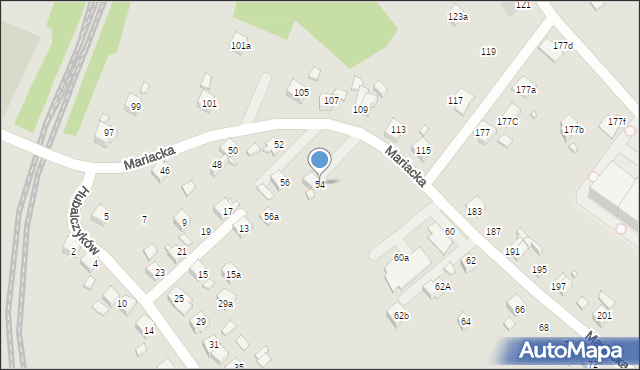 Radlin, Mariacka, 54, mapa Radlin