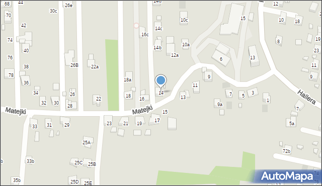 Radlin, Matejki Jana, 14, mapa Radlin