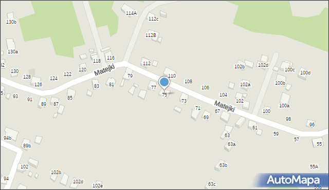 Radlin, Matejki Jana, 75, mapa Radlin