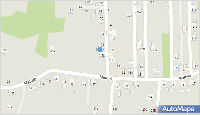 Radlin, Matejki Jana, 80, mapa Radlin