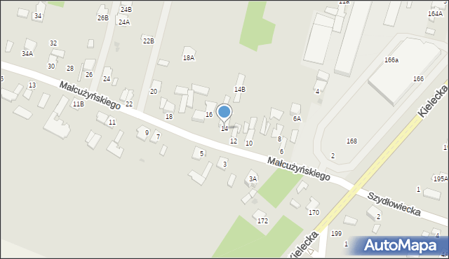 Radom, Małcużyńskiego Witolda, 14, mapa Radomia