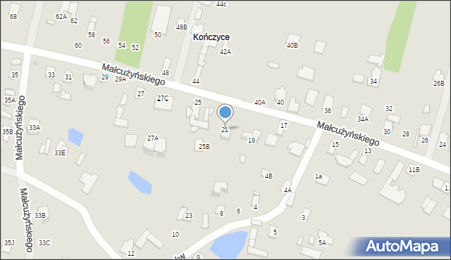 Radom, Małcużyńskiego Witolda, 21, mapa Radomia