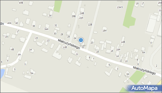 Radom, Małcużyńskiego Witolda, 22A, mapa Radomia