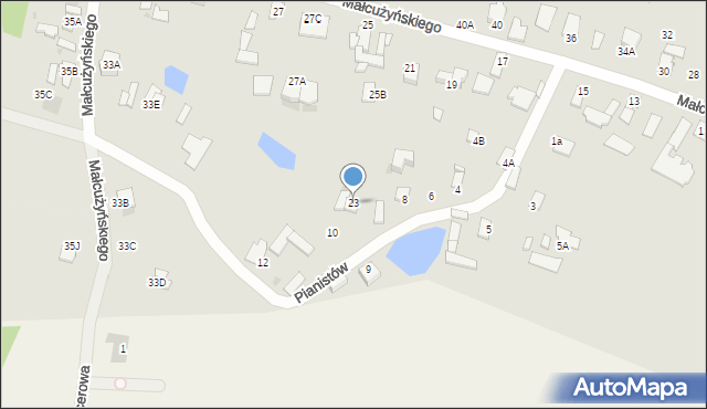 Radom, Małcużyńskiego Witolda, 23, mapa Radomia