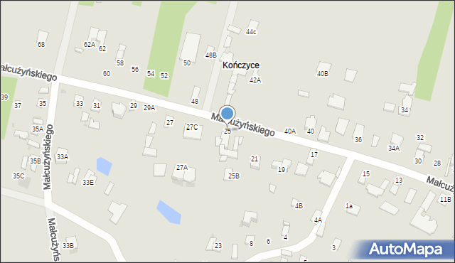 Radom, Małcużyńskiego Witolda, 25, mapa Radomia