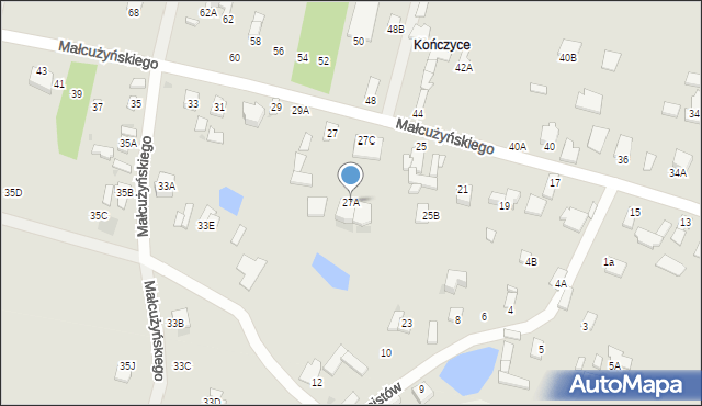 Radom, Małcużyńskiego Witolda, 27A, mapa Radomia