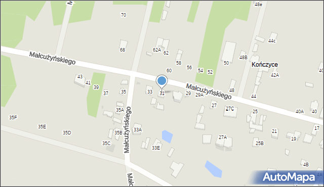 Radom, Małcużyńskiego Witolda, 31, mapa Radomia