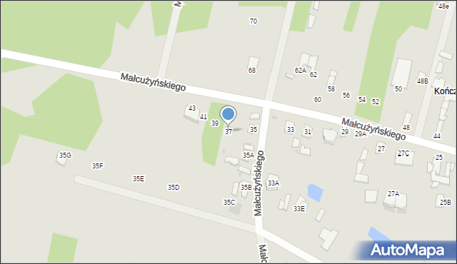 Radom, Małcużyńskiego Witolda, 37, mapa Radomia