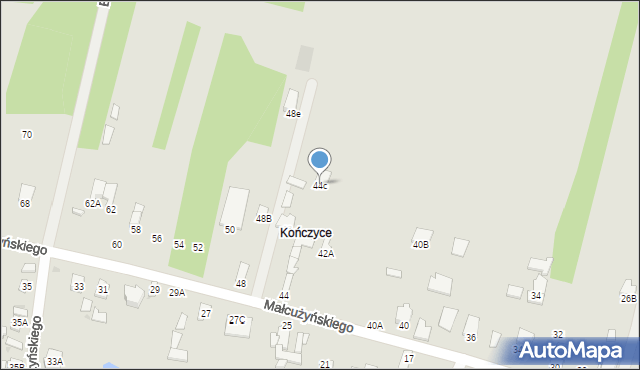 Radom, Małcużyńskiego Witolda, 44c, mapa Radomia