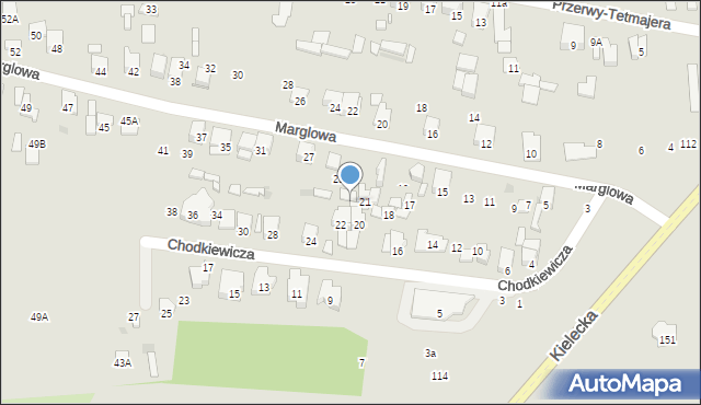 Radom, Marglowa, 23, mapa Radomia