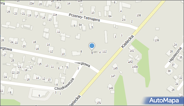 Radom, Marglowa, 6, mapa Radomia