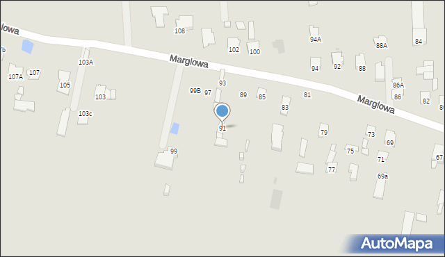 Radom, Marglowa, 91, mapa Radomia