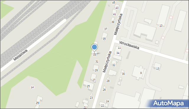 Radom, Małęczyńska, 33, mapa Radomia