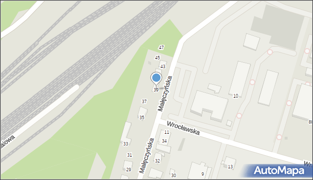 Radom, Małęczyńska, 39, mapa Radomia