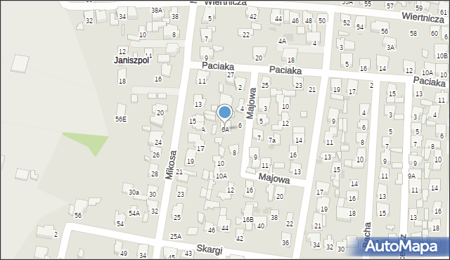 Radom, Majowa, 6A, mapa Radomia