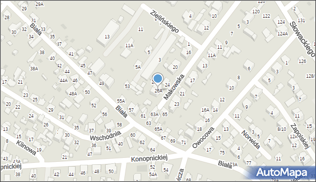 Radom, Makowska, 26A, mapa Radomia
