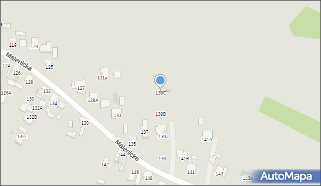 Radom, Malenicka, 139C, mapa Radomia