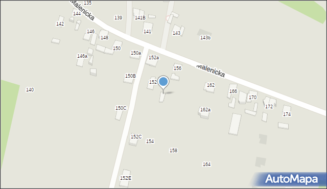Radom, Malenicka, 154a, mapa Radomia
