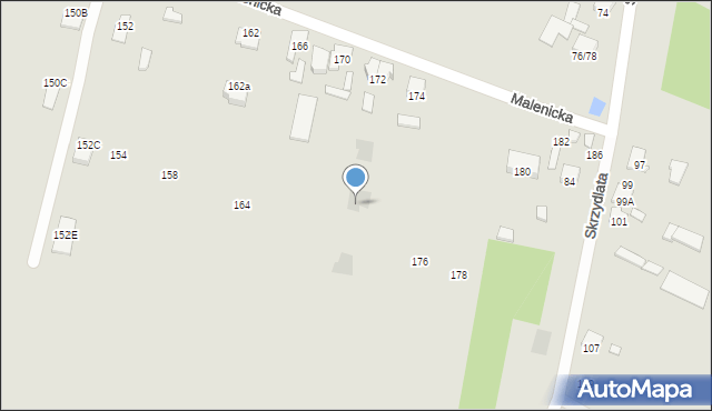 Radom, Malenicka, 172d, mapa Radomia