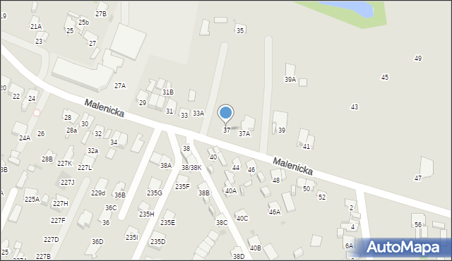 Radom, Malenicka, 37, mapa Radomia