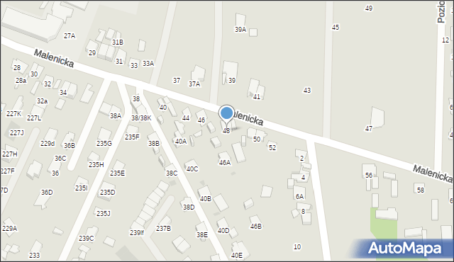Radom, Malenicka, 48, mapa Radomia