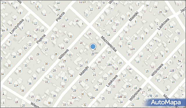 Radom, Matejki Jana, 20, mapa Radomia