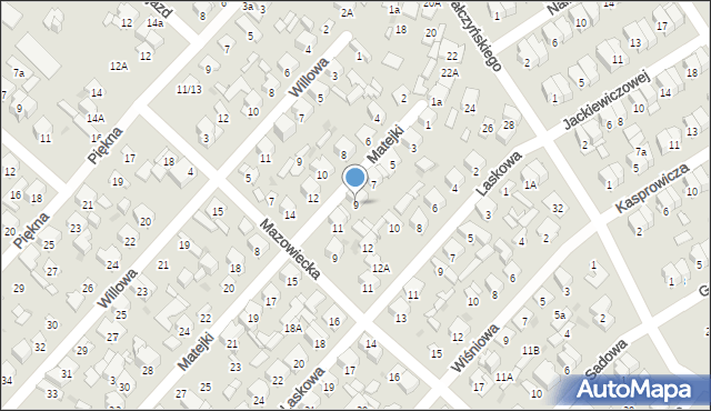 Radom, Matejki Jana, 9, mapa Radomia