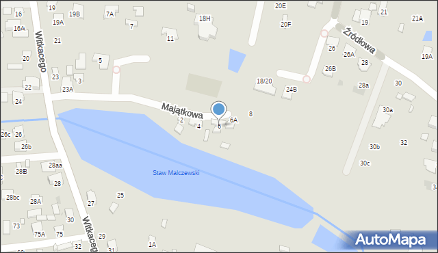 Radom, Majątkowa, 6, mapa Radomia