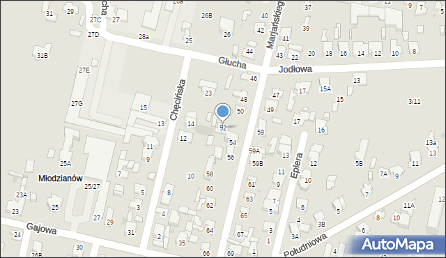 Radom, Marjańskiego Józefa, 52, mapa Radomia