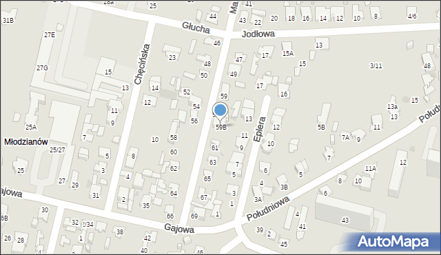 Radom, Marjańskiego Józefa, 59B, mapa Radomia