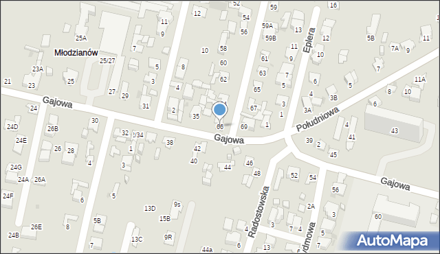 Radom, Marjańskiego Józefa, 66, mapa Radomia