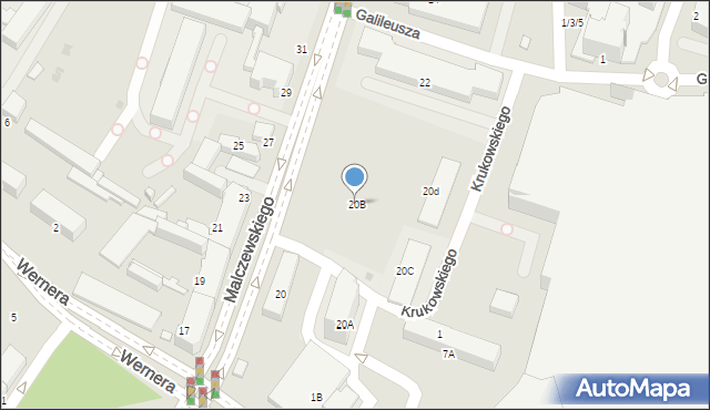 Radom, Malczewskiego Jacka, 20B, mapa Radomia